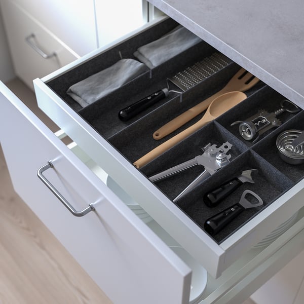 UPPDATERA adjustable organiser for drawer, grey, 60 cm