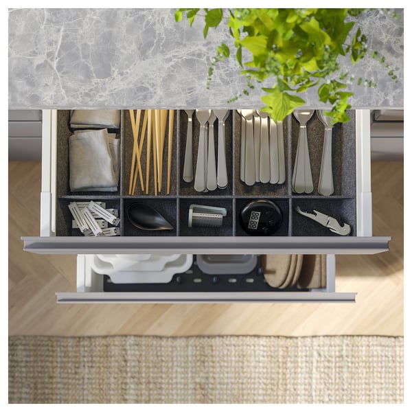 UPPDATERA - UPPDATERA Adjustable organiser for drawer, grey, 60 cm