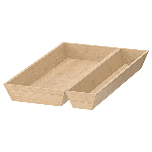 UPPDATERA utensil tray, 2-piece, bamboo, 30.0x5.6x49.5 cm