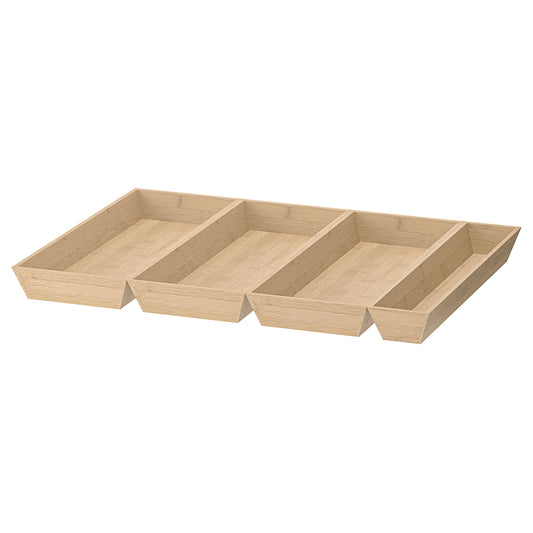 UPPDATERA utensil tray, 4-piece, bamboo, 70x50 cm