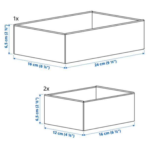 Ikea UPPDATERA - Box, set of 3, grey