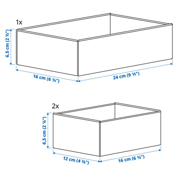 UPPDATERA - UPPDATERA Box, set of 3, grey