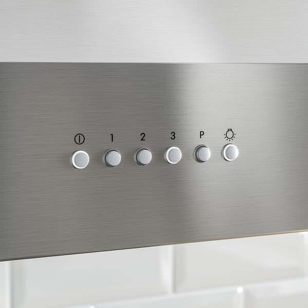 UPPFRISKANDE wall mounted extractor hood, stainless steel colour, 80 cm