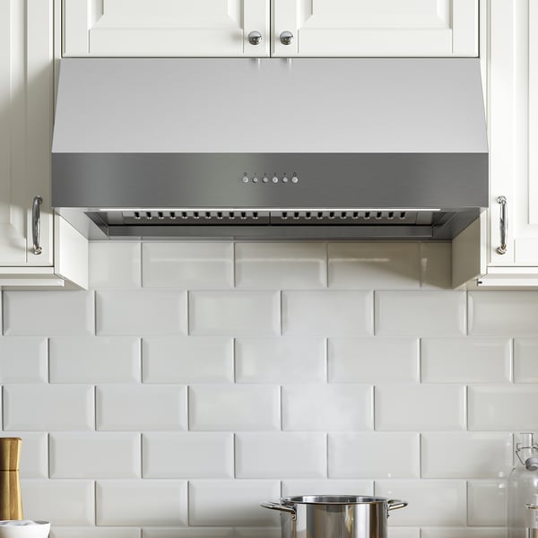 UPPFRISKANDE wall mounted extractor hood, stainless steel colour, 80 cm