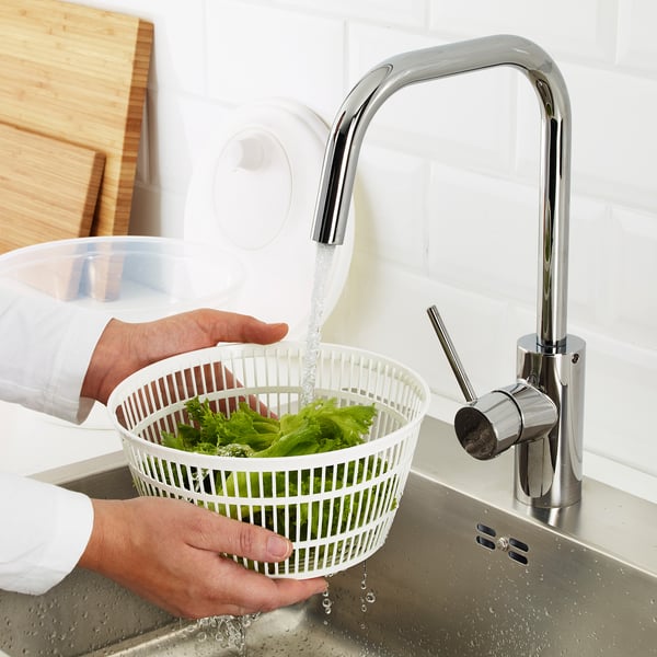 UPPFYLLD salad spinner, white, 23 cm