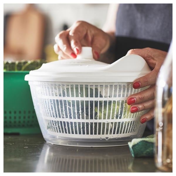 UPPFYLLD salad spinner, white, 23 cm