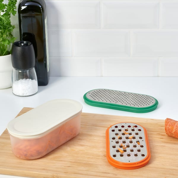UPPFYLLD grater with container, set of 4, mixed colours