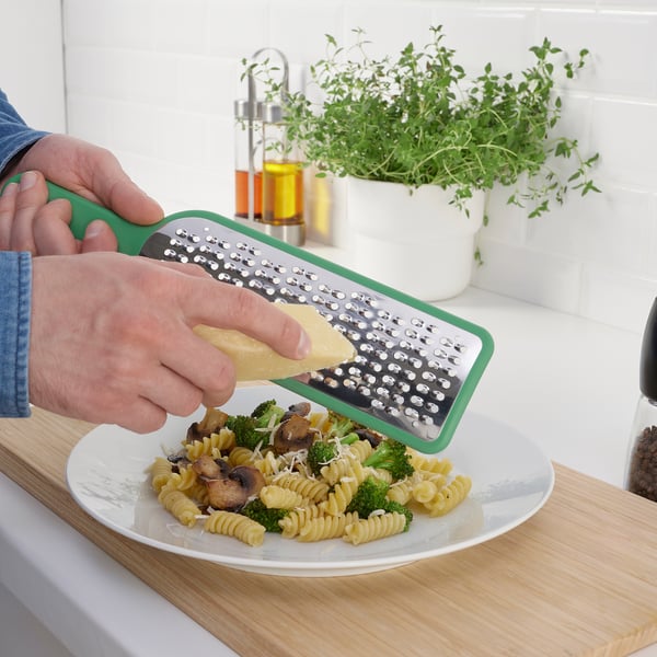 UPPFYLLD grater with handle, bright green, 30 cm