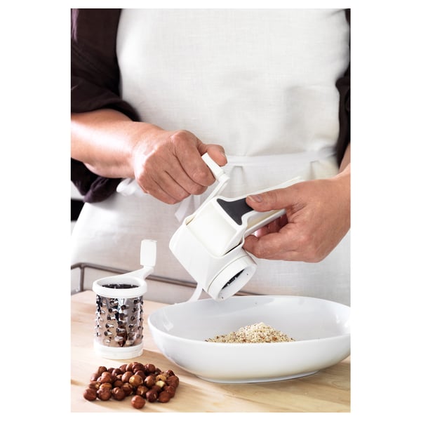 UPPFYLLD rotary grater, set of 2, white, 17x12 cm