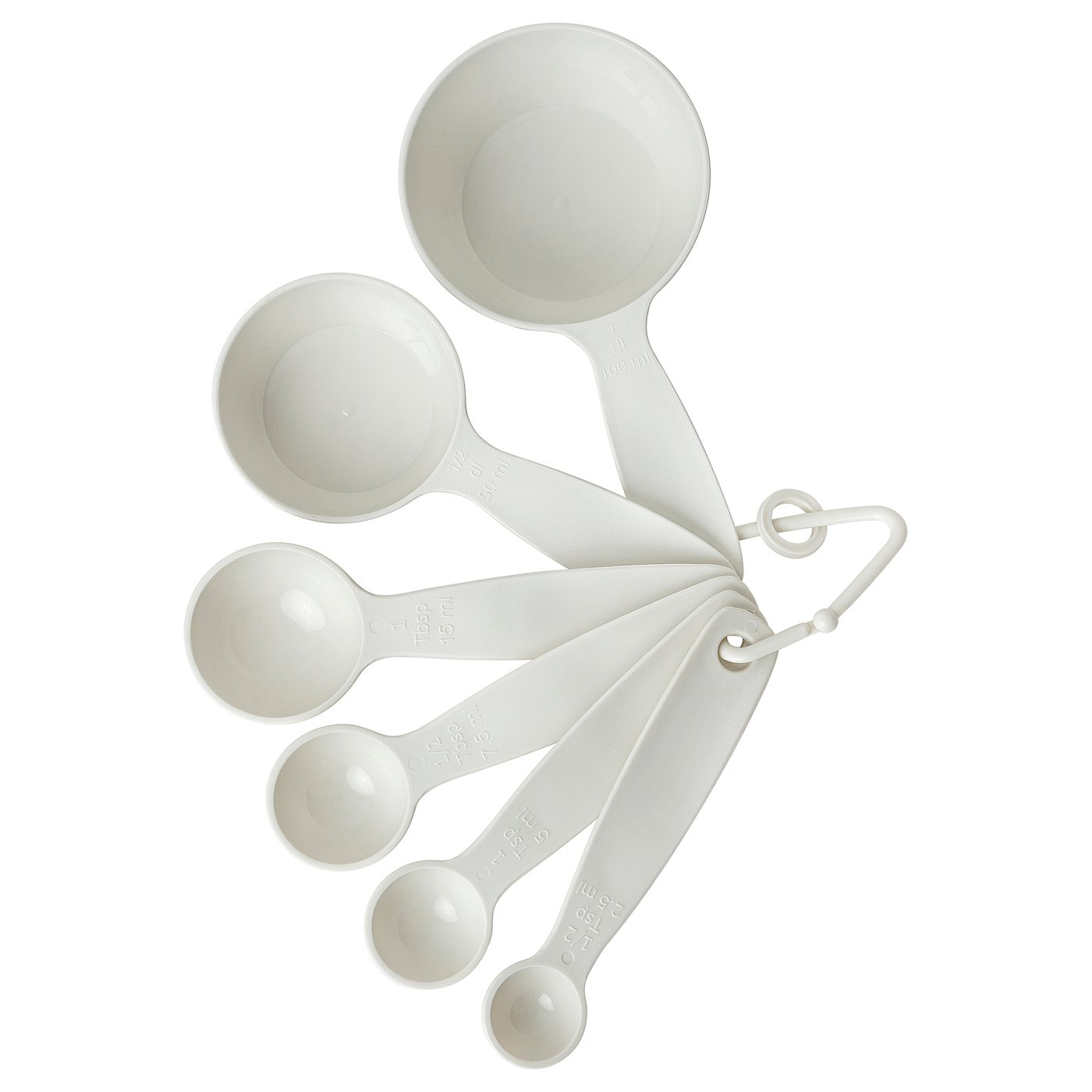 UPPFYLLD measuring cup, set of 6, off-white