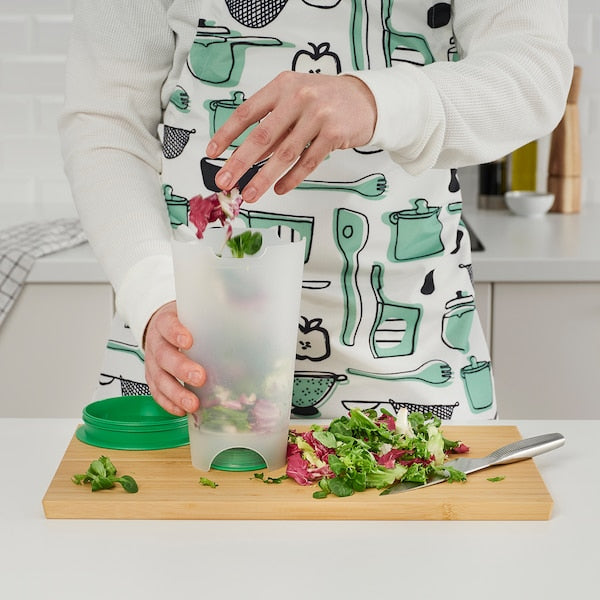 UPPFYLLD - Salad shaker with colander, bright green/transparent, , 1.4 l