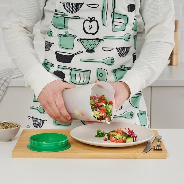 Ikea UPPFYLLD - Salad shaker with colander, bright green/transparent, , 1.4 l