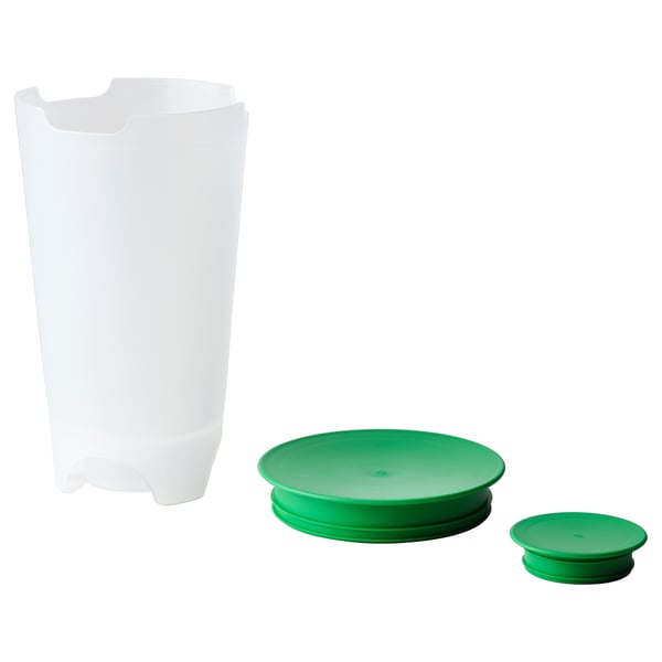 UPPFYLLD salad shaker with strainer, bright green/transparent, 1.4 l