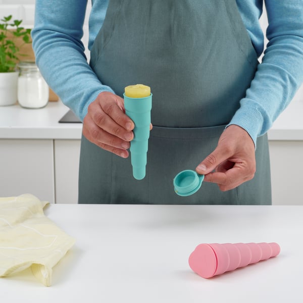 UPPFYLLD ice lolly maker, pop-up turquoise/pink, 16 cm, 4 pack