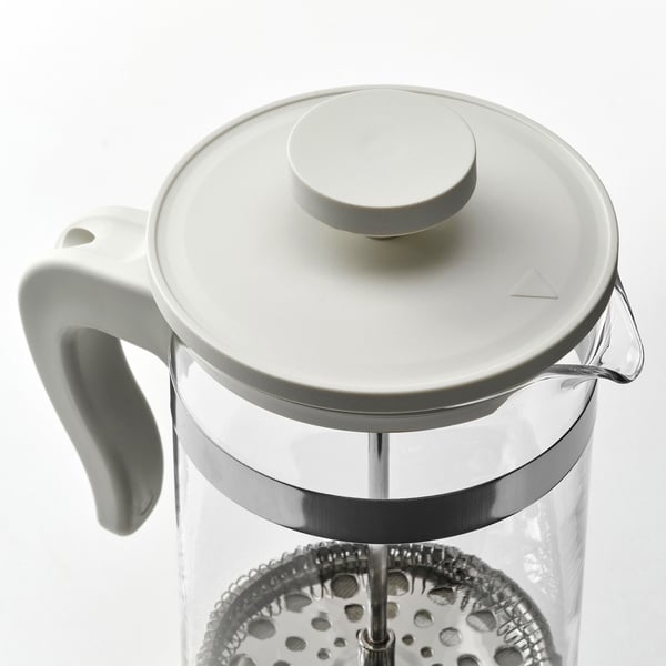 UPPHETTA coffee/tea maker, glass/stainless steel off-white, 1 l