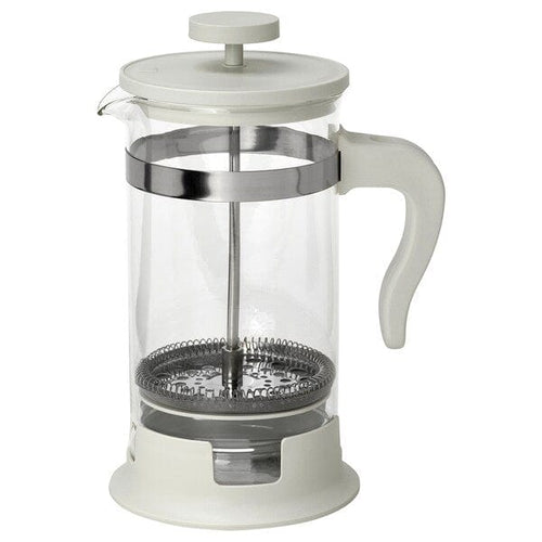 UPPHETTA - Coffee/tea maker, glass/stainless steel off-white, 1 l