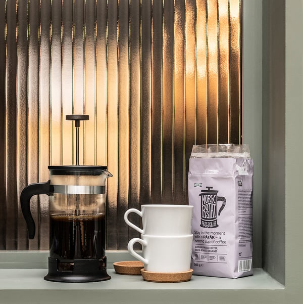 UPPHETTA coffee/tea maker, glass/stainless steel, 1 l