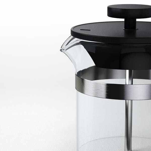 UPPHETTA coffee/tea maker, glass/stainless steel, 0.4 l