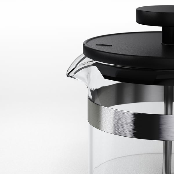 UPPHETTA coffee/tea maker, glass/stainless steel, 1 l