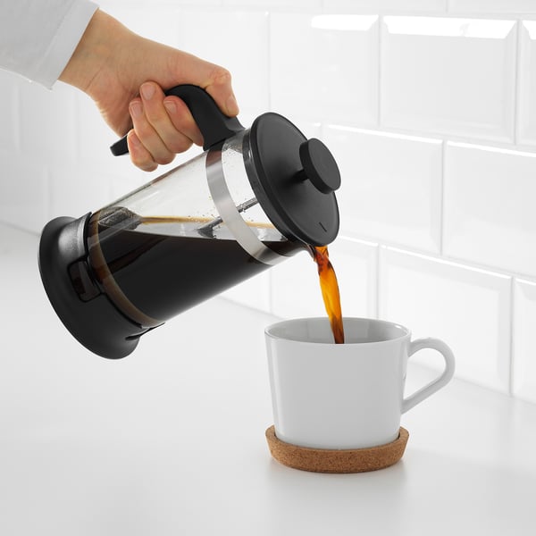 UPPHETTA coffee/tea maker, glass/stainless steel, 1 l
