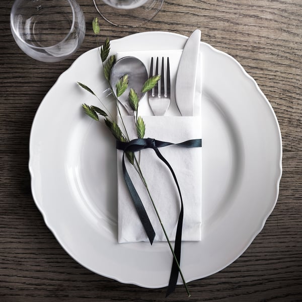 UPPLAGA - UPPLAGA Plate, white, 28 cm