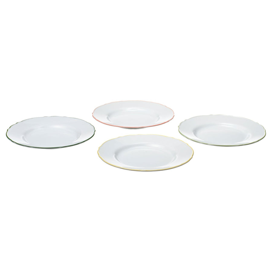 UPPLAGA side plate, white/mixed colours, 22 cm, 4 pack