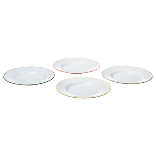 UPPLAGA side plate, white/mixed colours, 22 cm, 4 pack