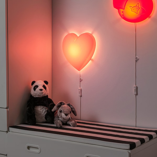 UPPLYST LED wall lamp - pink heart