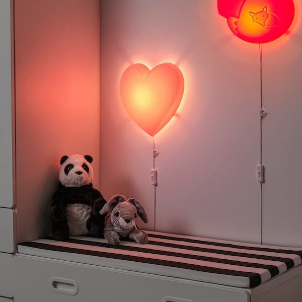 Ikea UPPLYST LED wall lamp - pink heart