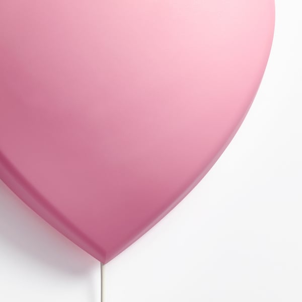 UPPLYST LED wall lamp, heart pink, 27x27x8 cm