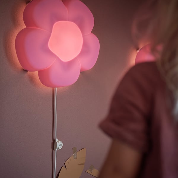 UPPLYST LED wall lamp, flower lilac, 27 cm