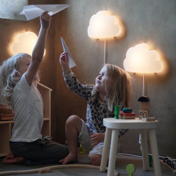 UPPLYST LED wall lamp, cloud white, 30x19x8 cm