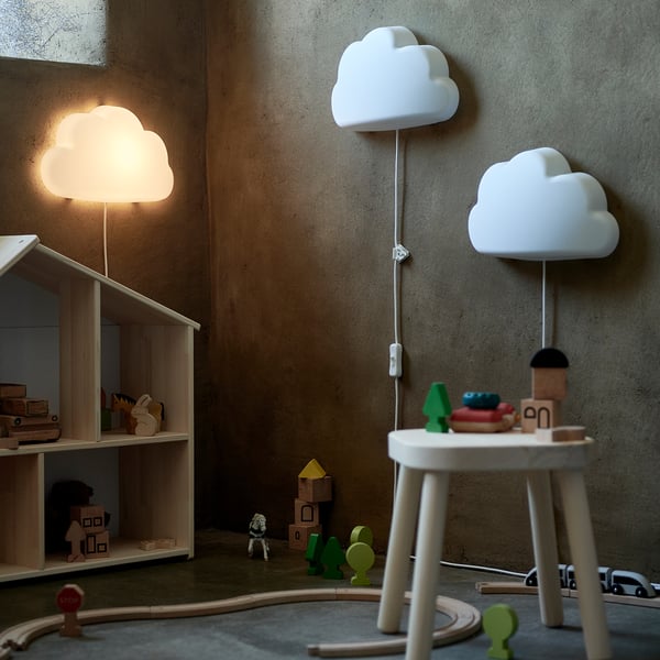 UPPLYST LED wall lamp, cloud white, 30x19x8 cm