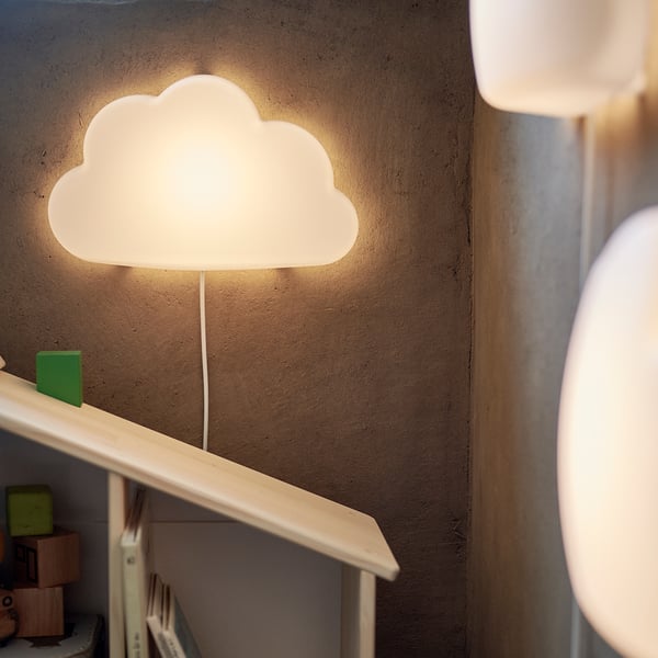 UPPLYST LED wall lamp, cloud white, 30x19x8 cm