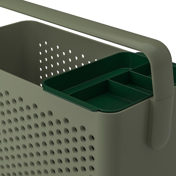 UPPRÄMEN - Storage basket, grey-green, 35x17x25 cm