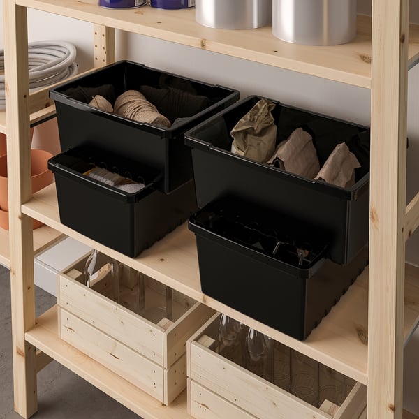 UPPSNOFSAD storage box, black, 35x25x14 cm/9 l