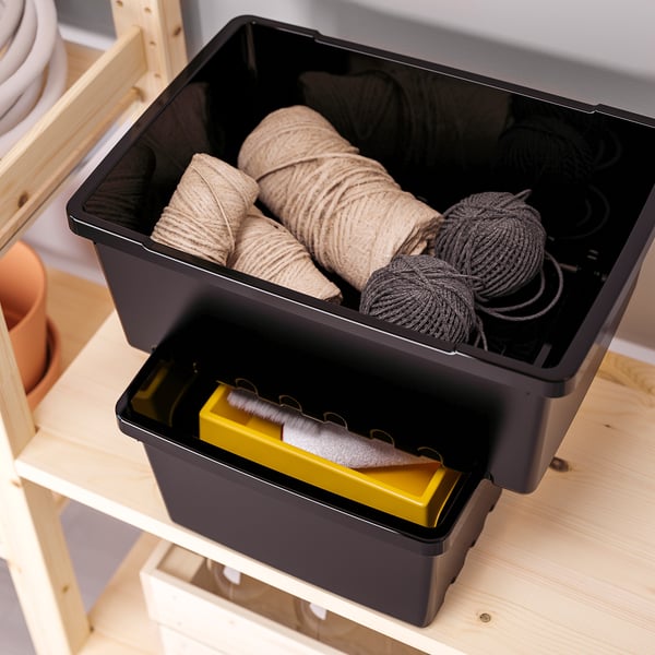 UPPSNOFSAD - UPPSNOFSAD Storage box, black, 35x25x14 cm/9 l