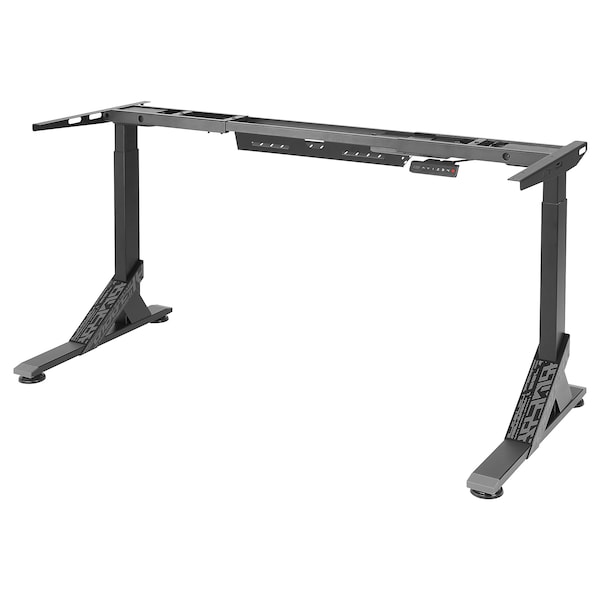 UPPSPEL - Base with adjustable height, el, black,180/140x80 cm