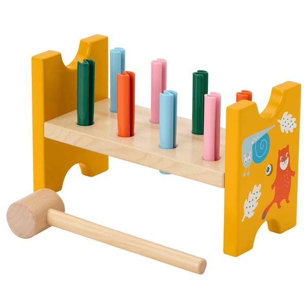 UPPSTÅ toy hammering block, multicolour, 24x10 cm