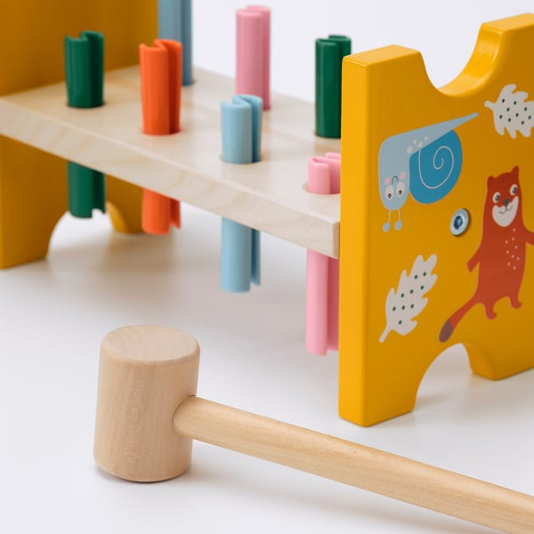 UPPSTÅ toy hammering block, multicolour, 24x10 cm