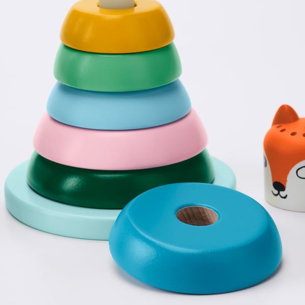 UPPSTÅ stacking rings, multicolour, 12 cm