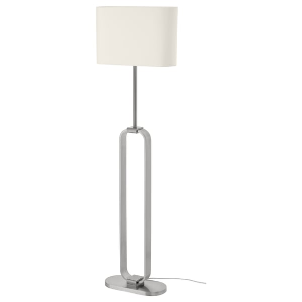 UPPVIND floor lamp, nickel-plated/white, 150 cm