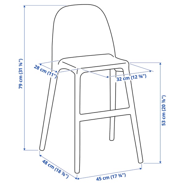 URBAN junior chair, white, 45x79x48 cm