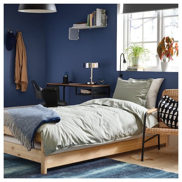 Ikea UTÅKER - Stackable bed with 2 mattresses, pine/Åfjäll semi-rigid, , 80x200 cm