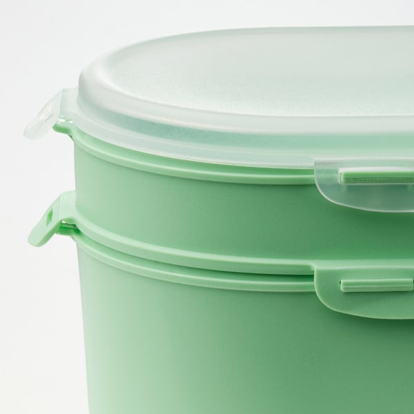 UTBJUDA stackable lunch box for dry food, light green, 17x12 cm