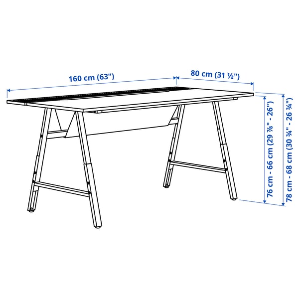 UTESPELARE - UTESPELARE Gaming desk, ash effect/grey, 160x80 cm