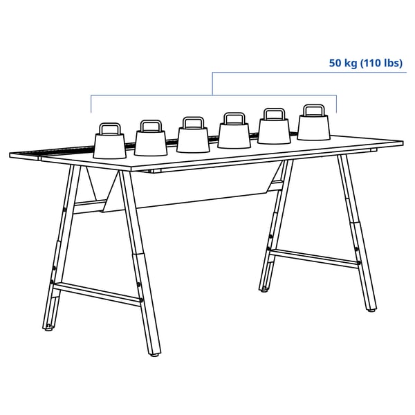 UTESPELARE - UTESPELARE Gaming desk, ash effect/grey, 160x80 cm