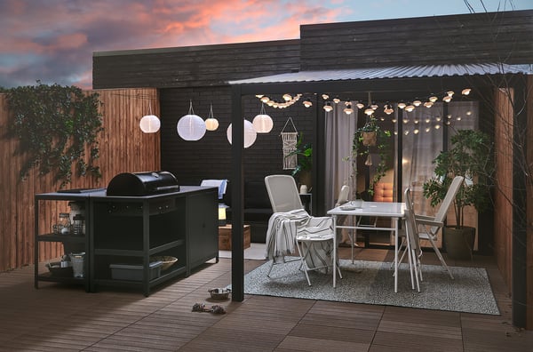 UTLÄNGAN floor decking, outdoor, brown, 0.90 m²