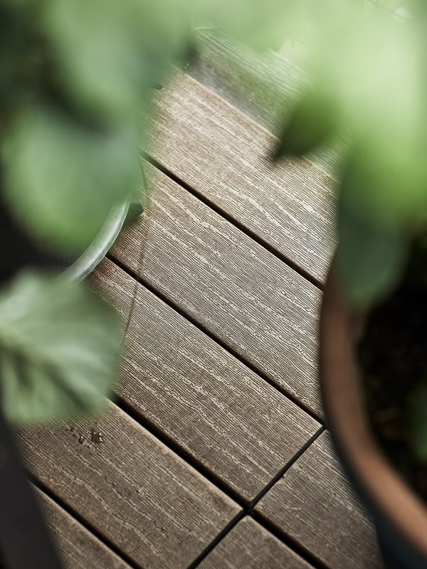 UTLÄNGAN floor decking, outdoor, brown, 0.90 m²