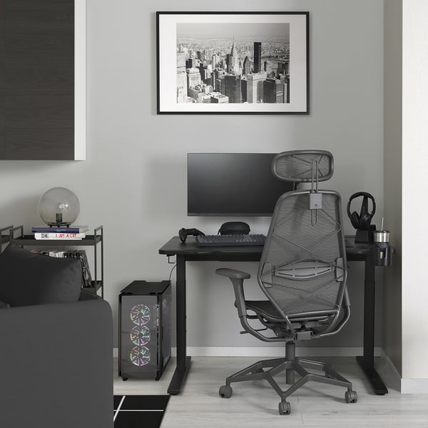 UTMANING gaming desk, black, 120x80 cm